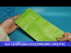 ज़िपर के साथ हरा फ्लैट बॉटम बैग