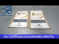 स्पष्ट खिड़की के साथ सफेद एल्यूमीनियम पन्नी मिश्रित स्टैंड अप थैली