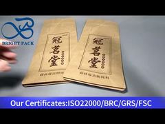 सफेद चाय के लिए क्राफ्ट पेपर आठ तरफ सीलबंद बैग