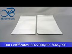 सफेद स्टैंड अप ज़िपलॉक थैली