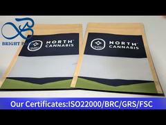 कैनबिस के लिए स्पष्ट खिड़की के साथ नीला स्टैंड अप ज़िपलॉक पाउच