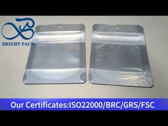 स्पष्ट खिड़की के साथ सफेद छोटे बच्चों के प्रतिरोधी ज़िपर बैग