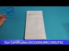 वाल्व के साथ सफेद फ्लैट बॉटम बैग