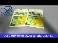 नींबू के स्लाइस के लिए स्टैंड अप ज़िपर पाउच 62g