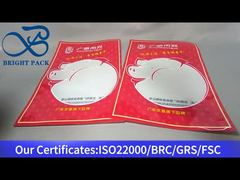 मांस के लिए स्पष्ट खिड़की के साथ लाल प्लास्टिक बैग