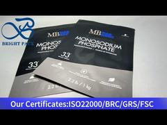 मोनोसोडियम फॉस्फेट 1 किलो के लिए बड़ा काला एल्यूमीनियम-प्लास्टिक स्टैंड अप बैग