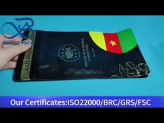 वाल्व के साथ काले सोने की मुद्रांकन वाली आठ-तरफा सीलबंद कॉफी बैग