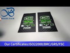 काले कस्टम बाल प्रतिरोधी माइलर बैग 7g