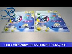 कपड़े धोने का डिटर्जेंट पॉड के लिए नीला स्टैंड-अप पुन: सील करने योग्य प्लास्टिक बैग