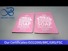 भोजन के लिए गुलाबी स्टैंडिंग एल्यूमीनियम प्लास्टिक थैली 140 ग्राम