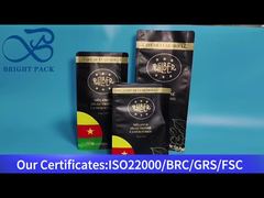 वाल्व के साथ काला फ्लैट बॉटम बैग 1 किलो