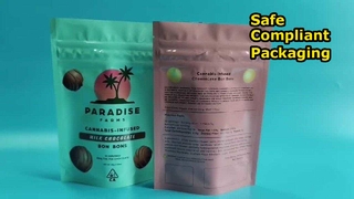 यूएस पेटेंटेड सीआर अनुपालन समाधान के साथ कैनबिस के लिए कस्टम बाल प्रतिरोधी बैग