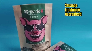 सॉसेज ताजगी और डेली स्टोरेज के लिए तेल प्रतिरोधी क्राफ्ट पेपर जिपर बैग