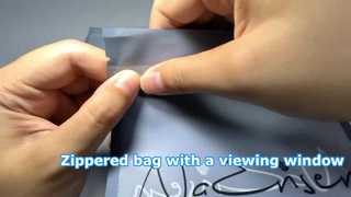 देखने वाली खिड़की के साथ ज़िप वाला बैग