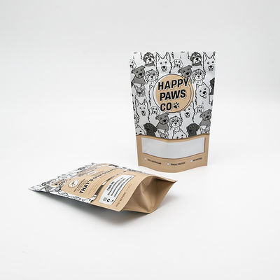 कस्टम मुद्रित फ्रॉस्टेड ज़िपलॉक बैग फिर से बंद करने योग्य खड़े हो जाओ ज़िप पाउच खिड़की पालतू