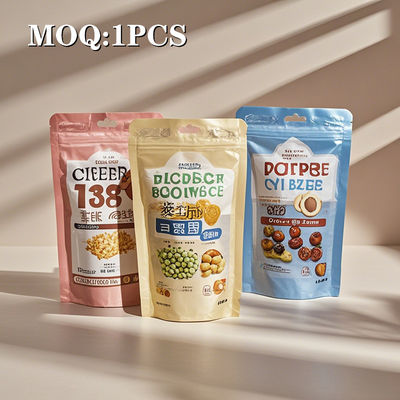 बीज, सूखे फल, नट्स के लिए कस्टम मुद्रित खाद्य ग्रेड फर्म रीसेलेबल बैगः ज़िपलॉक के साथ टिकाऊ खाद्य पैकेजिंग