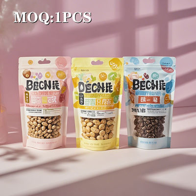 झिपर बंद करने के लिए प्रतिरोधी एल्यूमीनियम पन्नी स्टैंड अप बैग स्लॉट छेद के साथ स्नैक्स और भोजन के लिए