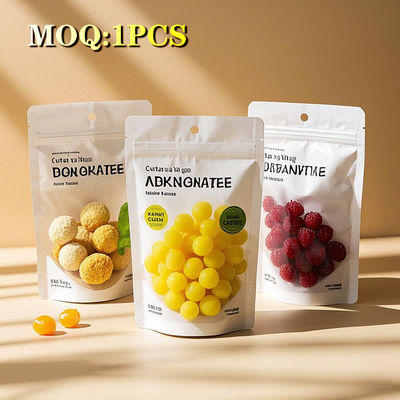कस्टम मुद्रित हीट सील बिस्किट स्नैक स्टैंड अप बैग के साथ ज़िप प्लास्टिक पैकेजिंग एल्यूमीनियम पन्नी खाद्य सूखी फल बैग