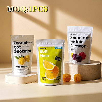 अनुकूलित मैट एल्यूमीनियम पन्नी स्टैंड-अप बैग स्नैक्स के लिए चाय चॉकलेट और कॉफी पैकेजिंग के साथ मुक्त आकार के डिजाइन