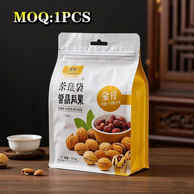 रंगीन आठ पक्षीय सील एल्यूमीनियम पन्नी स्क्वायर नीचे बैग स्नैक चाय कैंडी Mylar बैग अनुकूलन के लिए