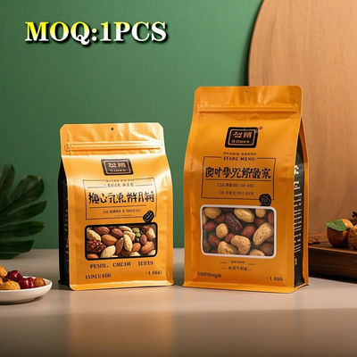 कस्टम 2.5kg आठ पक्षी सील नट खाद्य पैकिंग ज़िपर थैला एल्यूमीनियम लेपित फ्लैट नीचे ज़िपर बैग स्नैक खाद्य पैकिंग के लिए
