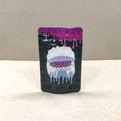 बाल प्रतिरोधी ज़िपर के साथ कस्टम स्टैंड अप पॉच अंगूठे की जेब