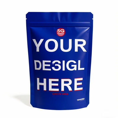 कस्टम मुद्रित मायलर बैग थोक - गंध-प्रूफ स्टैंड-अप बैग्स के साथ जिपर 3.5g, 7g, 14g, 28g खाद्य पैकेजिंग के लिए आकार में