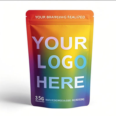 कस्टम 35 ग्राम गंध प्रतिरोधी मायलर बैग - 14 ग्राम खाद्य ग्रेड पुनः बंद करने योग्य ज़िपलॉक बैग बच्चों के लिए प्रतिरोधी पैकेजिंग के लिए