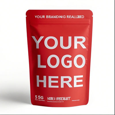 कस्टम मुद्रित गंध प्रतिरोधी स्टैंड अप ज़िपलॉक मायलर बैग 3.5g पुनः बंद करने योग्य एल्यूमीनियम प्लास्टिक खाद्य पैकेजिंग बैग