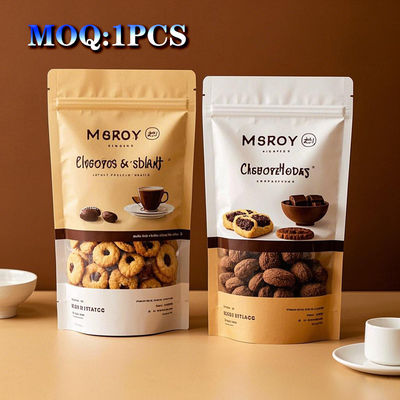 उच्च बाधा प्लास्टिक खाद्य पैकेजिंग बैग पुनः बंद करने योग्य ज़िपर लॉक 3 डी स्टैंड-अप बेस और नमी-सबूत देखने की खिड़की जमे हुए उत्पादों के लिए