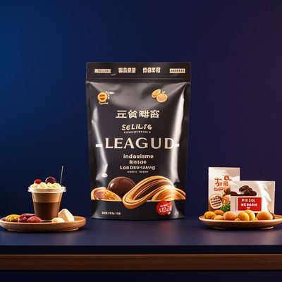 खाद्य ग्रेड कम्पोजिट पैकेजिंग बैग कस्टम नमी प्रतिरोधी और रिसाव प्रतिरोधी मुद्रण स्नैक्स / कॉफी / सूखे भोजन के लिए बहु-परत सामग्री