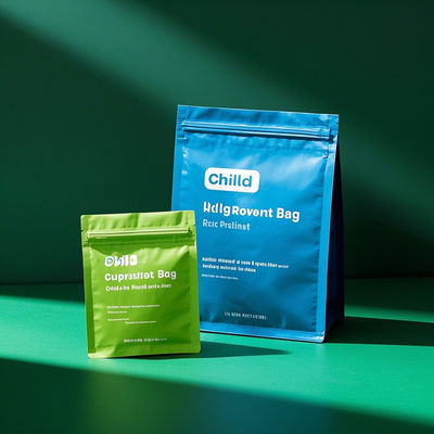 बाल प्रतिरोधी स्टैंड-अप बैग एफडीए प्रमाणित अनुकूलन योग्य डिजाइन फार्मा और स्नैक पैकेजिंग के लिए