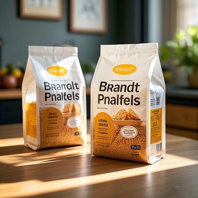 प्रीमियम बोपेट मायलर स्टैंड अप बैग पुनः प्रयोज्य पैकेजिंग क्यूआर कोड के साथ कॉफी ब्रांडिंग खुदरा के लिए