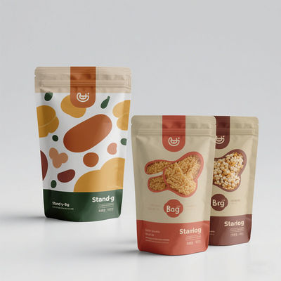 सुरक्षित लॉक स्टैंड-अप खाद्य पैकेजिंग बैग लीकप्रूफ अनुकूलन योग्य पर्यावरण के अनुकूल थोक सील बैग