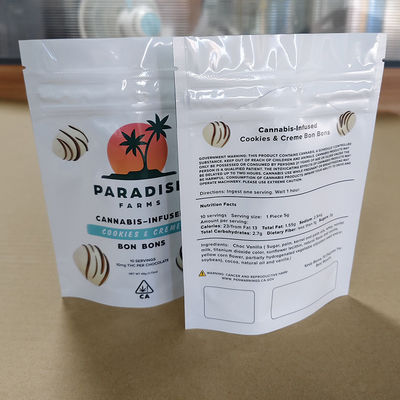 बाल-प्रूफ ज़िपर बैग कस्टम मुद्रित मिश्रित पैकेजिंग खाद्य / कैंडी / नट्स के लिए पर्यावरण के अनुकूल फिर से बंद करने योग्य डिजाइन