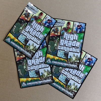 GTA-थीम वाला चाइल्ड-प्रूफ बैरियर बैग REACH ROHS अनुरूप 8-कलर रोटोग्राव्योर प्रिंटिंग