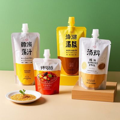 कस्टम प्लास्टिक स्पूट बैग खाद्य पैकेजिंग बैग प्लास्टिक एल्यूमीनियम पन्नी Mylar बैग खड़े हो जाओ बैग दूध रस के लिए Doypack