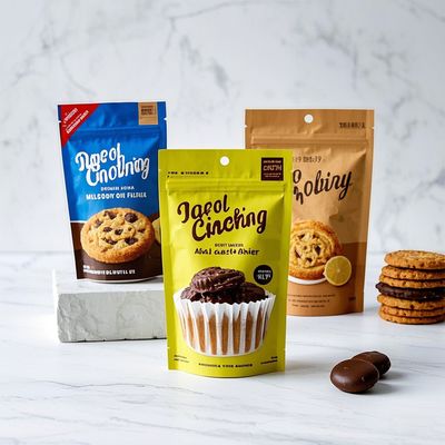 कस्टम मुद्रित एल्यूमीनियम पन्नी बैग्स Doypack गंध सबूत खाद्य ग्रेड प्लास्टिक कुकी खड़े हो जाओ ज़िपर Mylar बैग