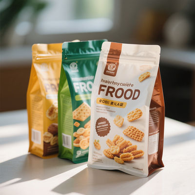 कस्टम प्रिंटेड स्टैंड-अप कंपोजिट बैग - फुल सीएमवाईके और सॉफ्ट टच फिनिश