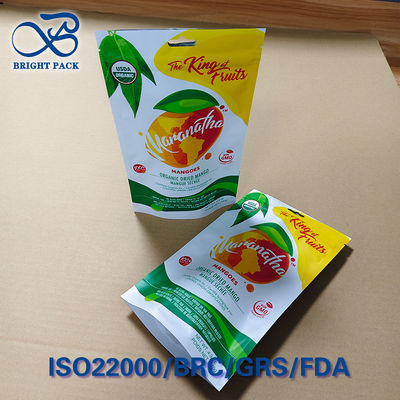 हैंगिंग होल मैंगो स्लाइस पैकेजिंग - 3-साइड सील, नमी अवरोधक और स्पष्ट विंडो
