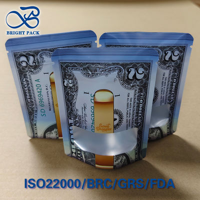 कस्टम मुद्रित USD डॉलर पैटर्न 3-साइड सील चाइल्ड रेज़िस्टेंट बैग - ASTM प्रमाणित