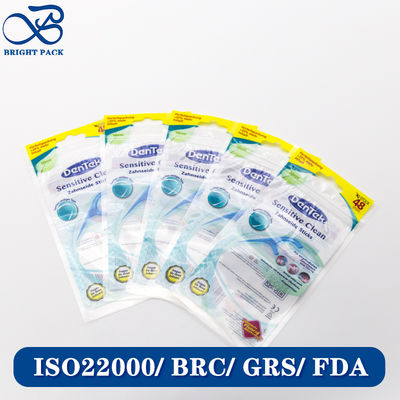 लेमिनेटेड सामग्री कस्टम आकार डिजाइन प्लास्टिक पैकेजिंग बैग के साथ लोगो मुद्रण के लिए दंत floss पैकेजिंग थोक.