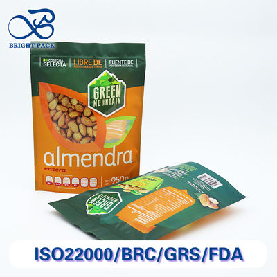 कारखाने की आपूर्ति स्टैंड अप ज़िपलॉक बैग्स अखरोट के लिए Mylar बैग कस्टम मुद्रण और खिड़कियों के साथ पैकेजिंग।