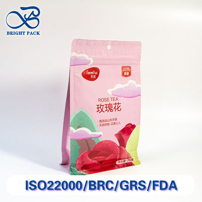 आंसू प्रतिरोधी और कस्टम मुद्रण के साथ चाय पैकेजिंग के लिए लागत प्रभावी आठ पक्षीय सीलिंग बैग थोक आदेश छूट।