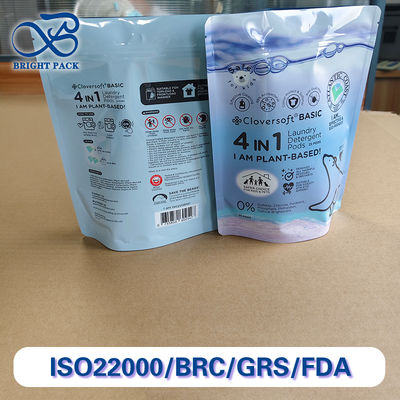 मानक रंग पैनटोन स्टैंड अप बैग कपड़े धोने के लिए डिटर्जेंट पॉड्स पैकेजिंग सुविधा नमी-सबूत-लीक-सबूत।
