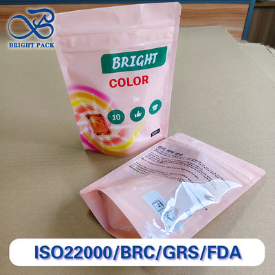 लॉन्ड्री पॉड्स पैकेजिंग के लिए छेड़छाड़-प्रमाणित चाइल्ड रेज़िस्टेंट बैग, अनुकूलन योग्य लोगो और सामग्री।
