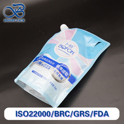 कपड़े धोने के लिए डिटर्जेंट पैकेजिंग के लिए हैंडल के साथ टिकाऊ और सुविधाजनक स्पूट बैग कस्टम मुद्रित थोक आदेश छूट।