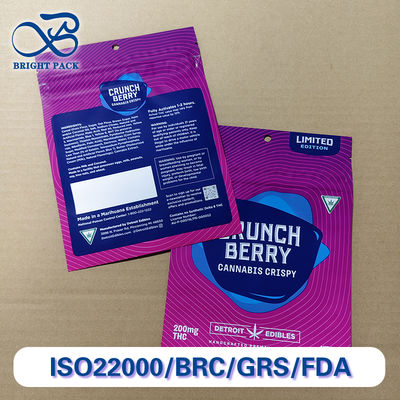 प्रीमियम सीआर प्रमाणित बाल प्रतिरोधी बैग ज़िपर क्लोजर के साथ अनुकूलन मुद्रण टिकाऊ और फिर से बंद करने योग्य