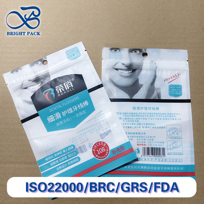 थोक ऑर्डर के लिए प्रीमियम फ्लॉस पिक बैग कस्टम साइज़ / प्रिंट कंपोजिट फिल्म पाउच