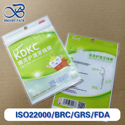 कस्टम मुद्रित फ्लॉस पिक पैकेजिंग बैग डेंटल हाइजीन उत्पादों के लिए नमी के सबूत खड़े-अप बैग